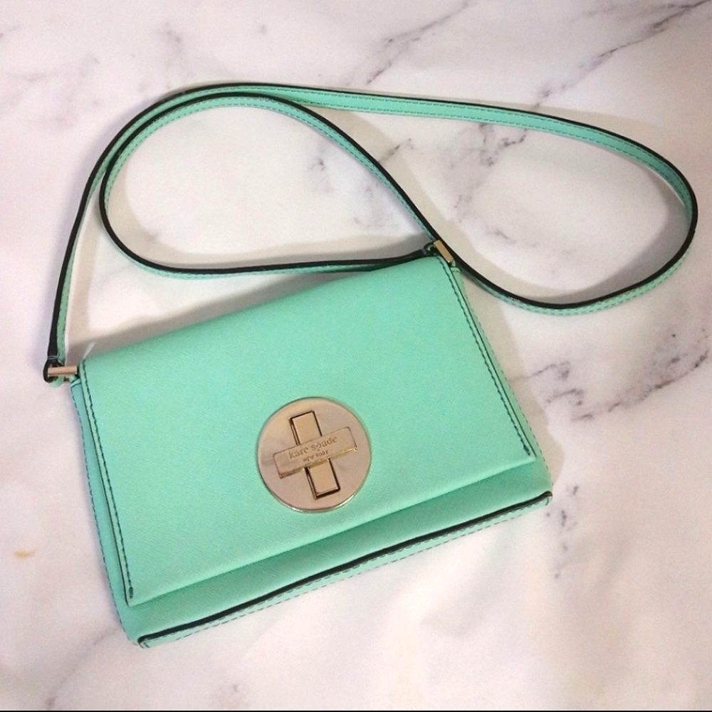 Kate Spade Robins Egg Blue Green Crossbody Bag